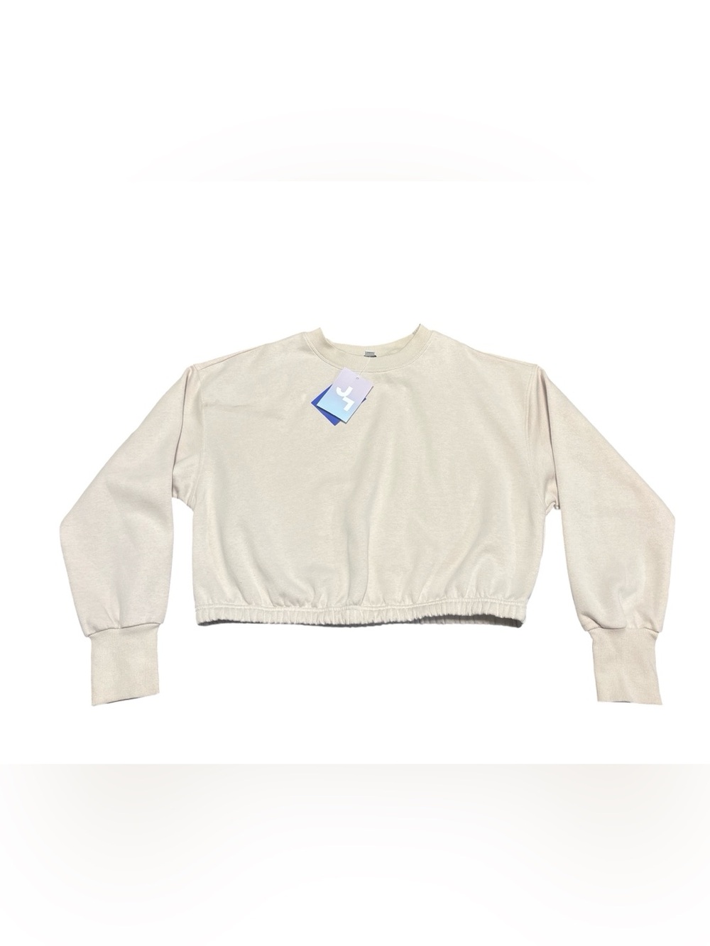 JoyLab Cropped Crewneck Sweatshirt in Cream